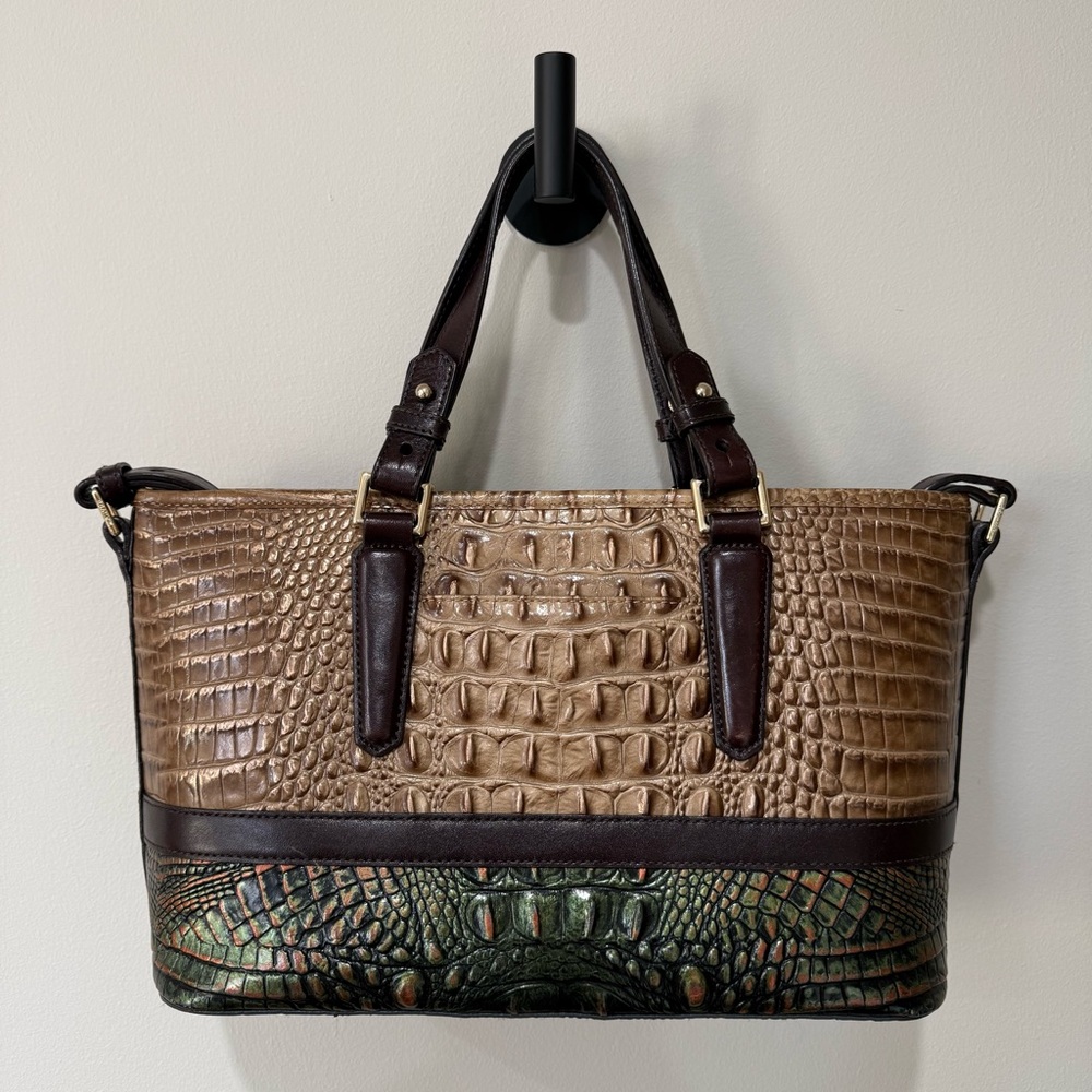 Brahmin Mini Asher Tri Color Leather Tote - Picture 2 of 9